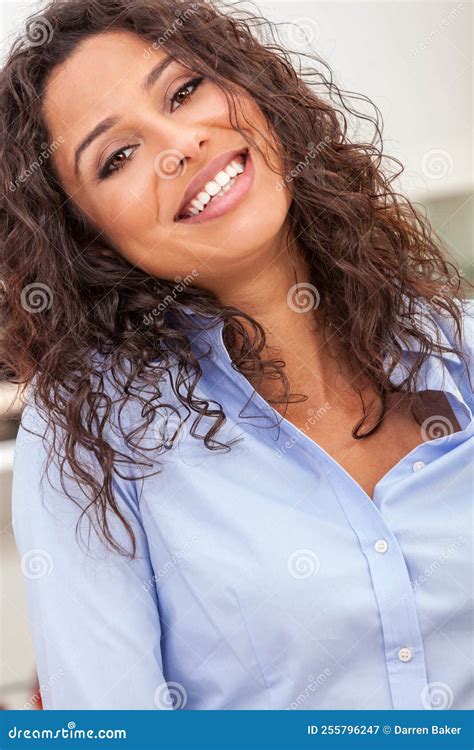 Beautiful Happy Latina Hispanic Girl Young Woman Smiling Stock Image Image Of Serene Latin