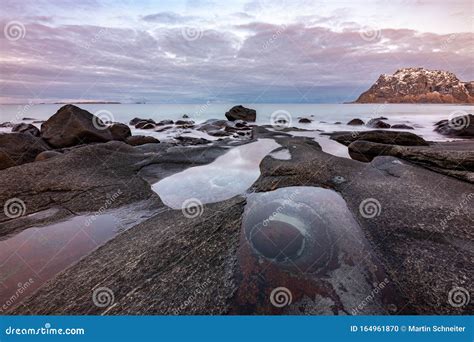 The Dragons Eye Is A Unique Natural Rock Formation At Uttakleiv Beach