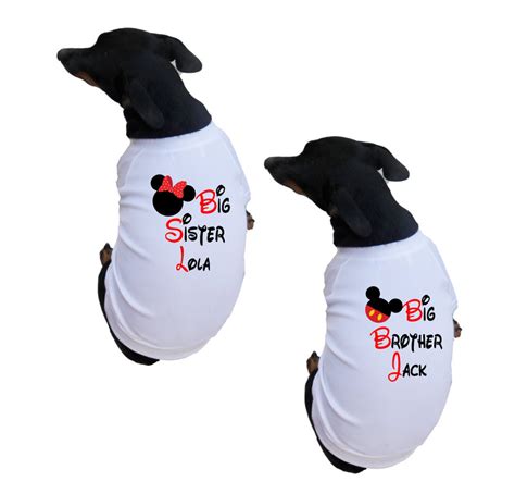 Big Sister Dog Shirts Big Brother Dog Shirts With Red And Etsy