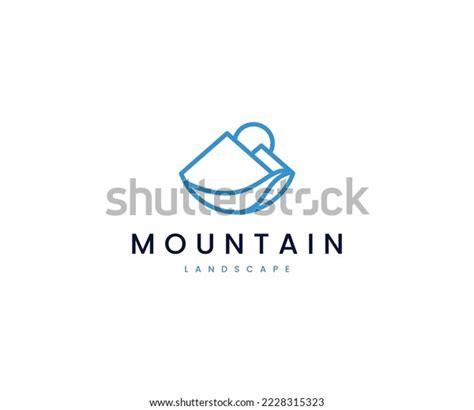 Blue Black Minimalist Mountain Logo Stock Vector (Royalty Free ...