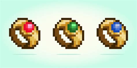 Bit Pixel Of Magic Ring Accessories For Game Assets And Cross Stitch