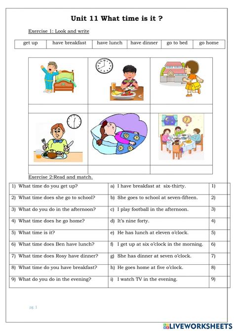 Ejercicio De English 4 Unit 11 What Time Is It In 2022 Telling The