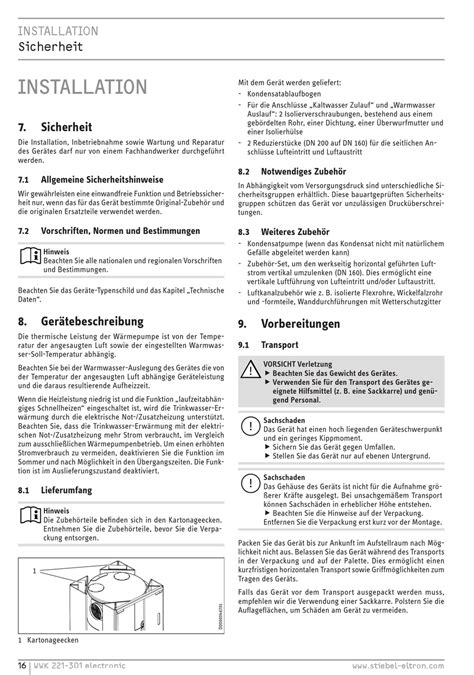 Installation Sicherheit Allgemeine Sicherheitshinweise Vorschriften