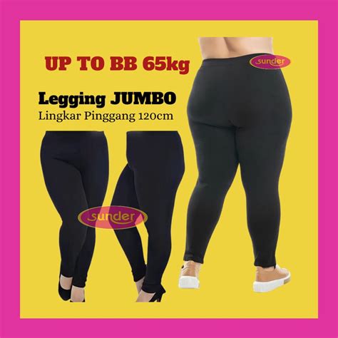 Jual Celana Legging Wanita Jumbo Panjang Hitam Polos Dewasa Remaja