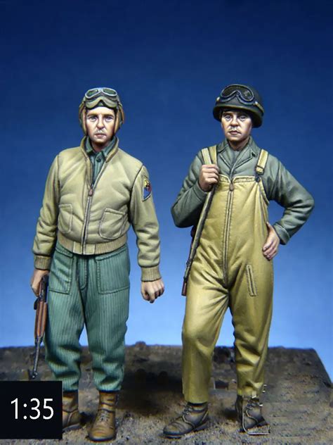 Skala Wwii Uns Tank Crew Soldaten Stehenden Haltung Miniaturen