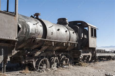 Rusty Old And Abandoned Trains At The Train Cemetery Cementerio De