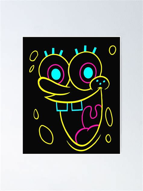 Spongebob Squarepants Neon Face T Shirt Poster For Sale By Lansdown