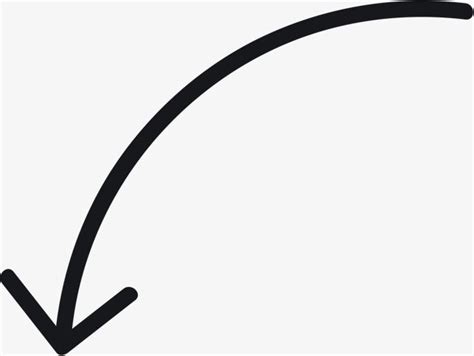 An Arrow Pointing To The Left With Black Outline On White Backgroung