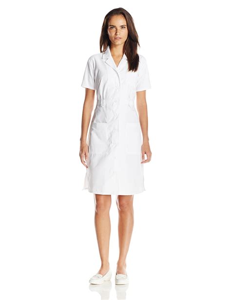 Dickies Medical Scrubs For Women Short Sleeve White Dress In Soft