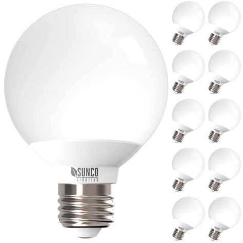 Sunco Lighting 10 Pack Vanity Globe Light Bulbs G25 Led For Bathroom Mirror 40w Equivalent 6w