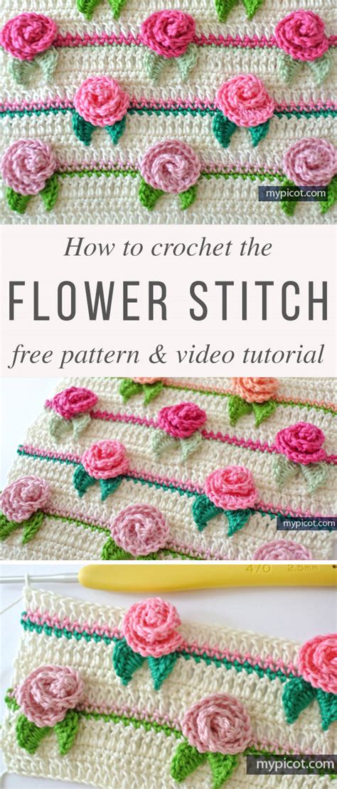 Pretty Rose Flower Stitch Crochet Pattern Crochetbeja