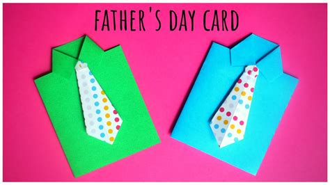 Easy Fathers Day Cards Diy Shirt Card For Fathers Day Handmade Greeting Card Ideas Youtube