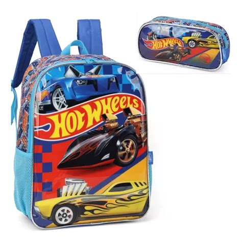 Kit Mochila Costa Hot Wheels Estojo Original Luxcel Parcelamento