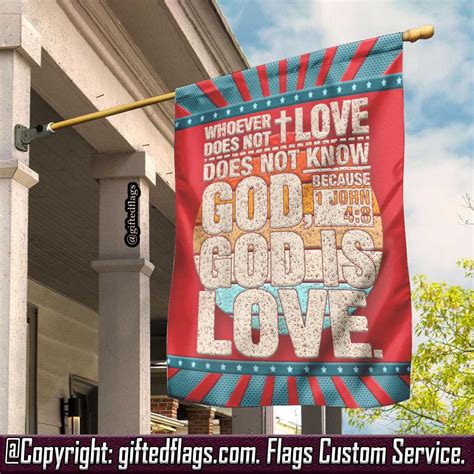 Bible Verse 1 John 4 8 God Is Love Garden Flag, House Flag, Home Decor ...