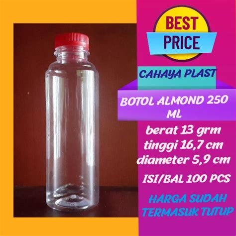 Jual Botol Almond Ml Botol Plastik Ml Free Packing Kardus