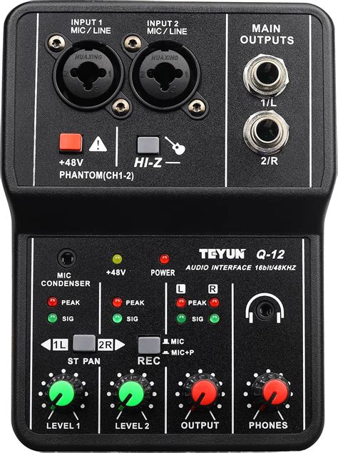 Usb Audio Interface 48v Phantom Power With 355m Microphone Jack Audio Interface For Recording