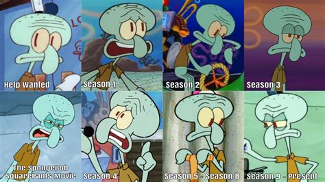 Squidward Over The Years By Kingbilly97 On Deviantart