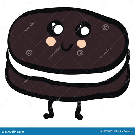 Cute Smiling Brown And White Oreo Vector Illustration Stock Vector