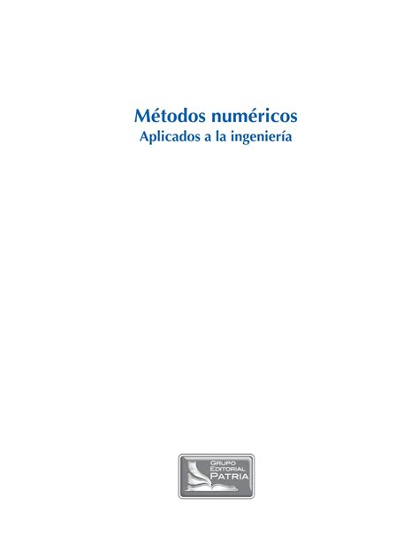 Metodos Numericos Aplicados A La Ingenie 1 Pdf Descarga Gratuita