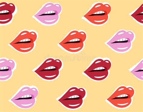 Modelo Seamless Vectorial Con Los Labios Femeninos Ejemplo De Los