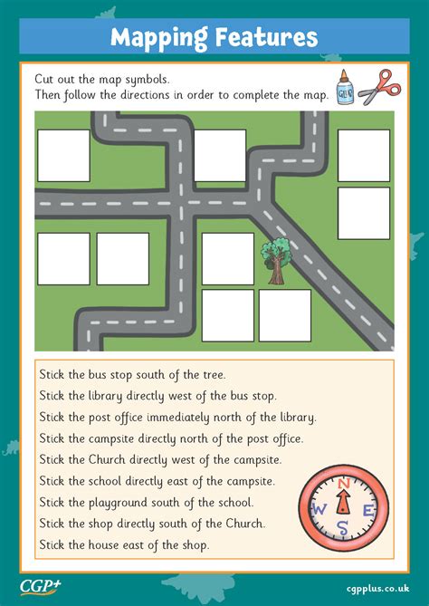 Mapping Features Using A Compass Year 2 CGP Plus Worksheets Library