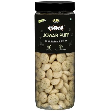 Buy Jk Chaskaah Jowar Puff Sour Cream Onion Jar G In Wholesale