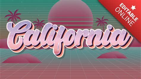 Retro California Text Effect Font Generator