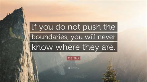 T S Eliot Quote If You Do Not Push The Boundaries You Will Never