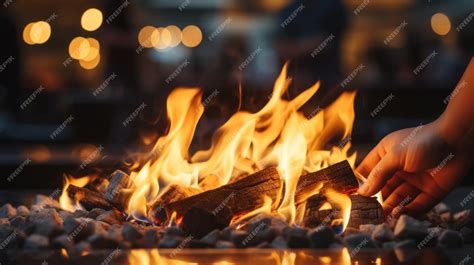 Premium Ai Image A Person Is Holding A Fire In Front Of An Open Flame Ai