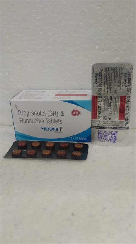 Flunarizine 10mg Propranolol Hcl 40mg Sr Tablet At Rs 1200box