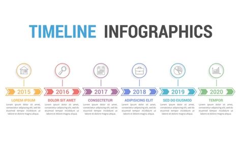 Timeline Infographics Arrows Steps Vector Eps Illustration Stock