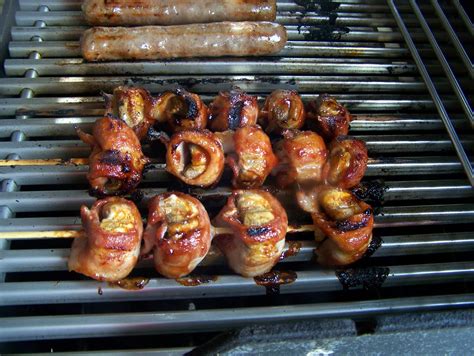 Grilled Bacon Wrapped Mushrooms