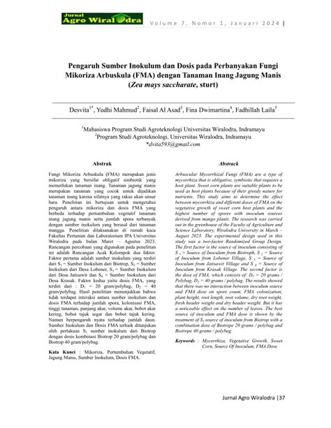 PDF Pengaruh Sumber Inokulum Dan Dosis Pada Perbanyakan Fungi