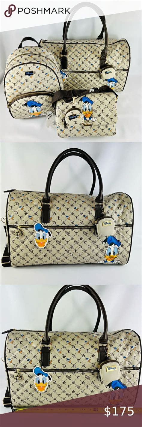 Donald Duck Set Of Weekender Travel Bag Backpack And Crossbody Disney