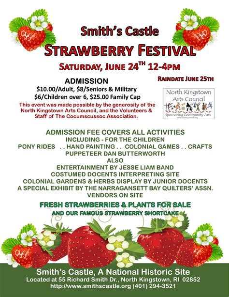 Smiths Castle Strawberry Festival North Kingstown Chamber Of Commerce