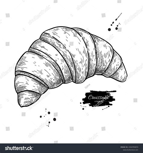 Croissant Vector Drawing Hand Drawn Bakery Stock Vector Royalty Free