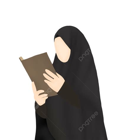 Muslim Reading Book White Transparent Muslim Woman Reading A Book