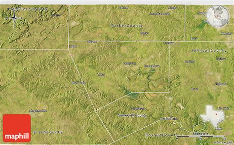 Satellite 3D Map of Hood County