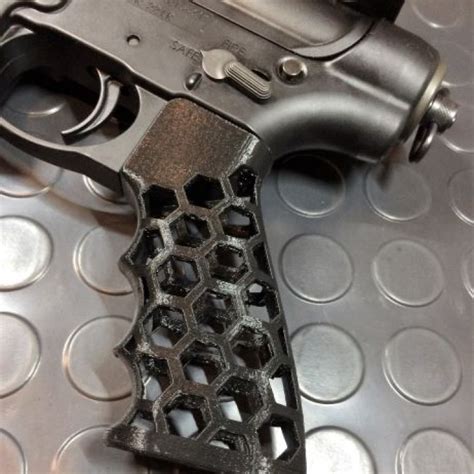 3d Printable Ar 15 Skeleton Hexcut Grip Combo By Mii3d