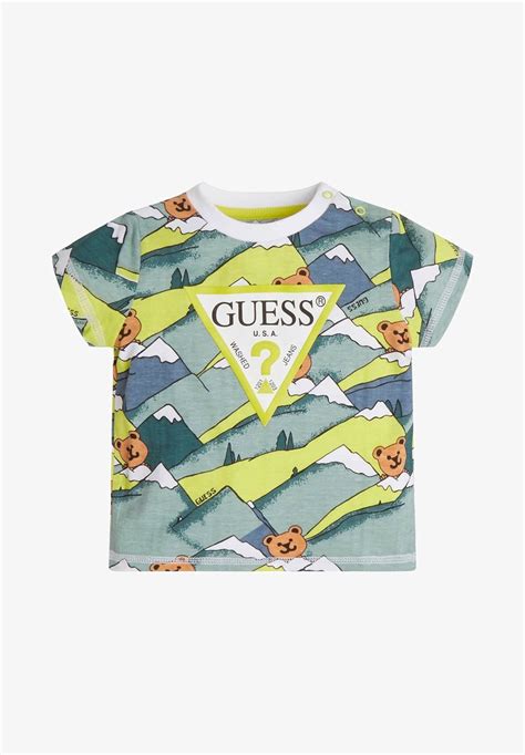 Guess Mit Allover Print T Shirt Print Mehrfarbig Grün Grün Zalando Ch