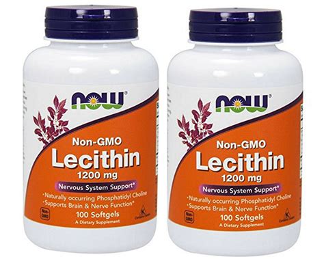 Now Foods Brain Nerve Function Support Lecithin 1200 Mg Supplement