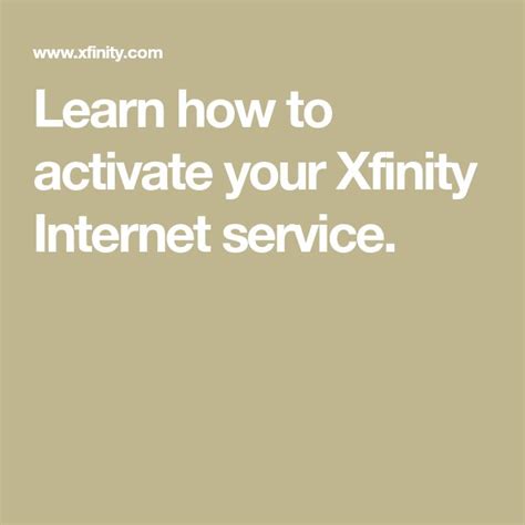 Xfinity Internet Modem Activation