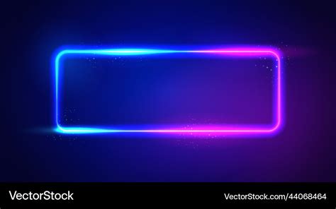 Blue And Violet Neon Color Rectangle Frame Vector Image