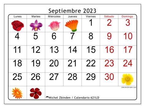 Calendario Septiembre De 2023 Para Imprimir 772LD Michel Zbinden AR