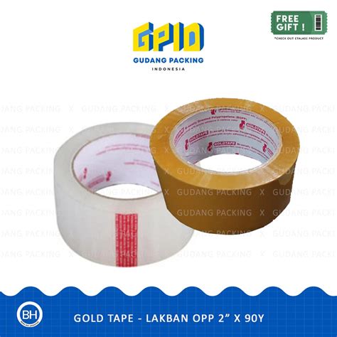 Jual GOLDTAPE Lakban 2 Inch 48mm X 90 Yard Bening Coklat Shopee