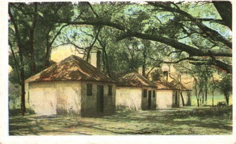 Savannah Ga Old Slave Huts The Hermitage Linen Postcard 2209 Ebay