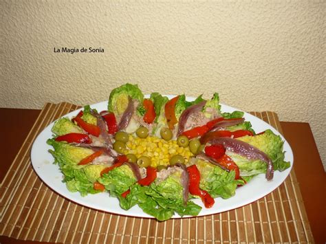 La Magia De Sonia Ensalada De Cogollos Con Anchoas Y Pimiento Rojo