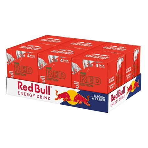 Red Bull Red Edition Watermelon Energy Drink 84 Fl Oz 6 Packs Of 4 Cans