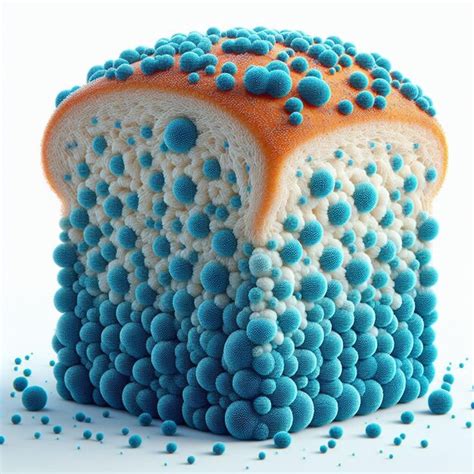 Premium Photo | Rotten bread with blue micro organisms