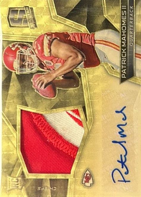 Patrick Mahomes Ii Spectra Rookie Patch Auto Gold Price